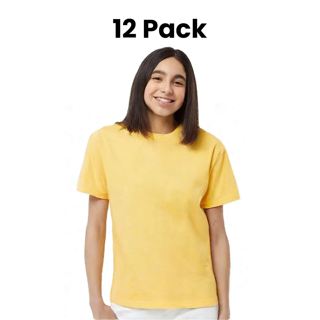 12 Pack : M&O Youth Gold Soft Touch Crewneck Short Sleeve T-Shirt For Play Wear